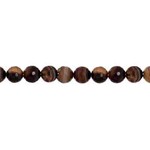 AGATE DYED ROUND/STRAND BROWN 4MM