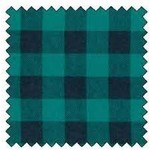 TIMBER! TEAL BLACK FLANNEL- 60IN WIDE - 100% COTTON - PER METER