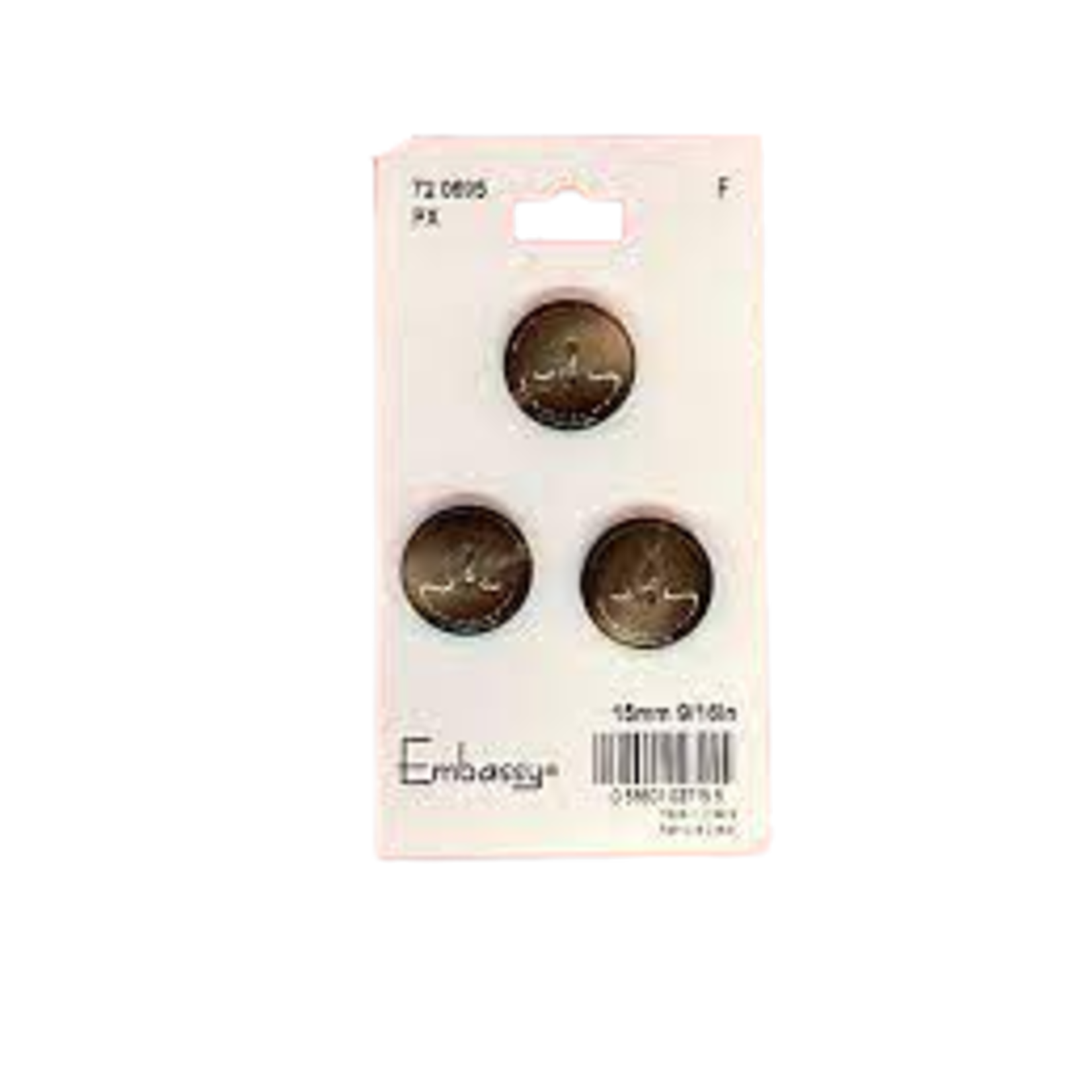 15MM MARBLED BROWN BUTTONS - 2 HOLES - 3PK