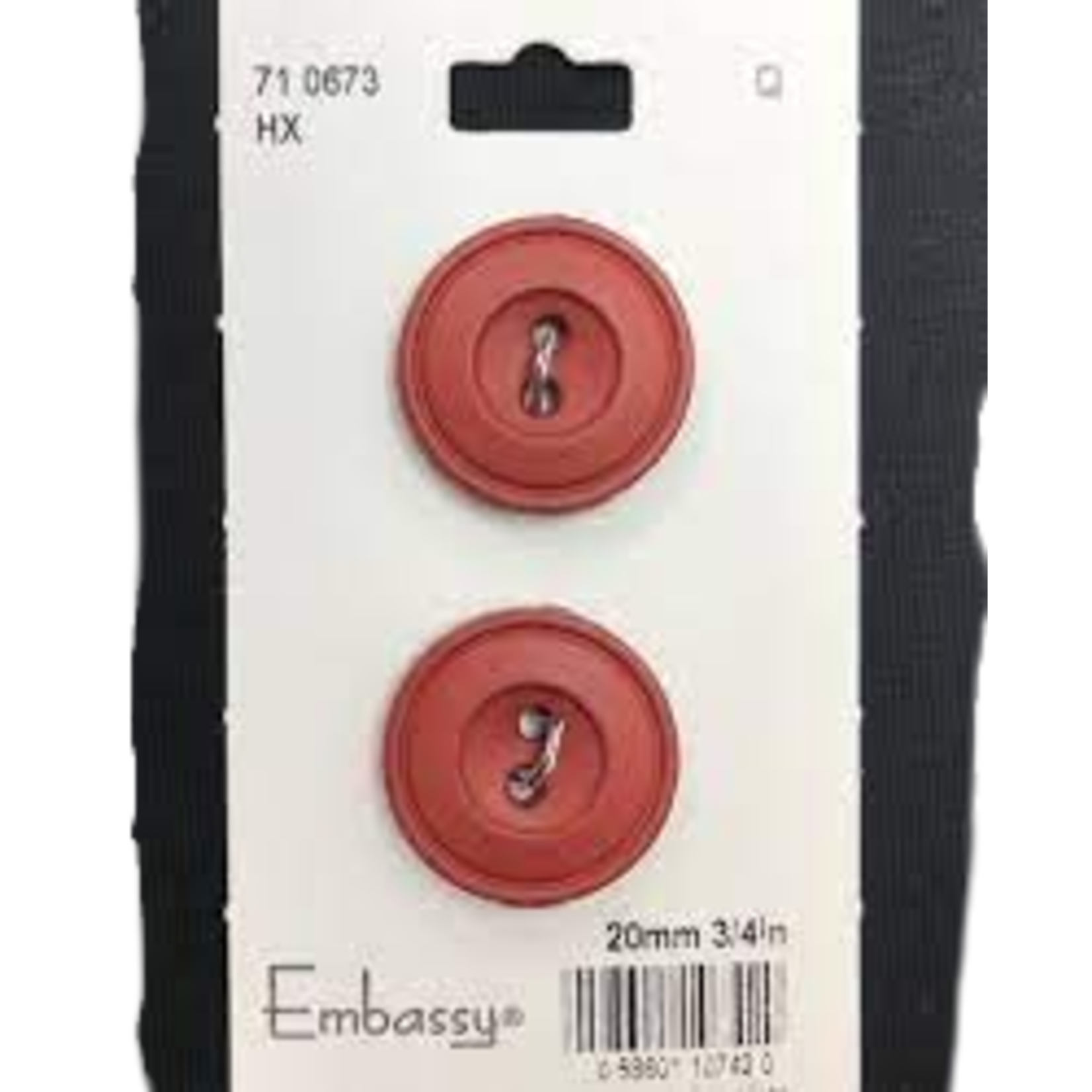 20MM MAROON BUTTONS - 2 HOLES - 2PK