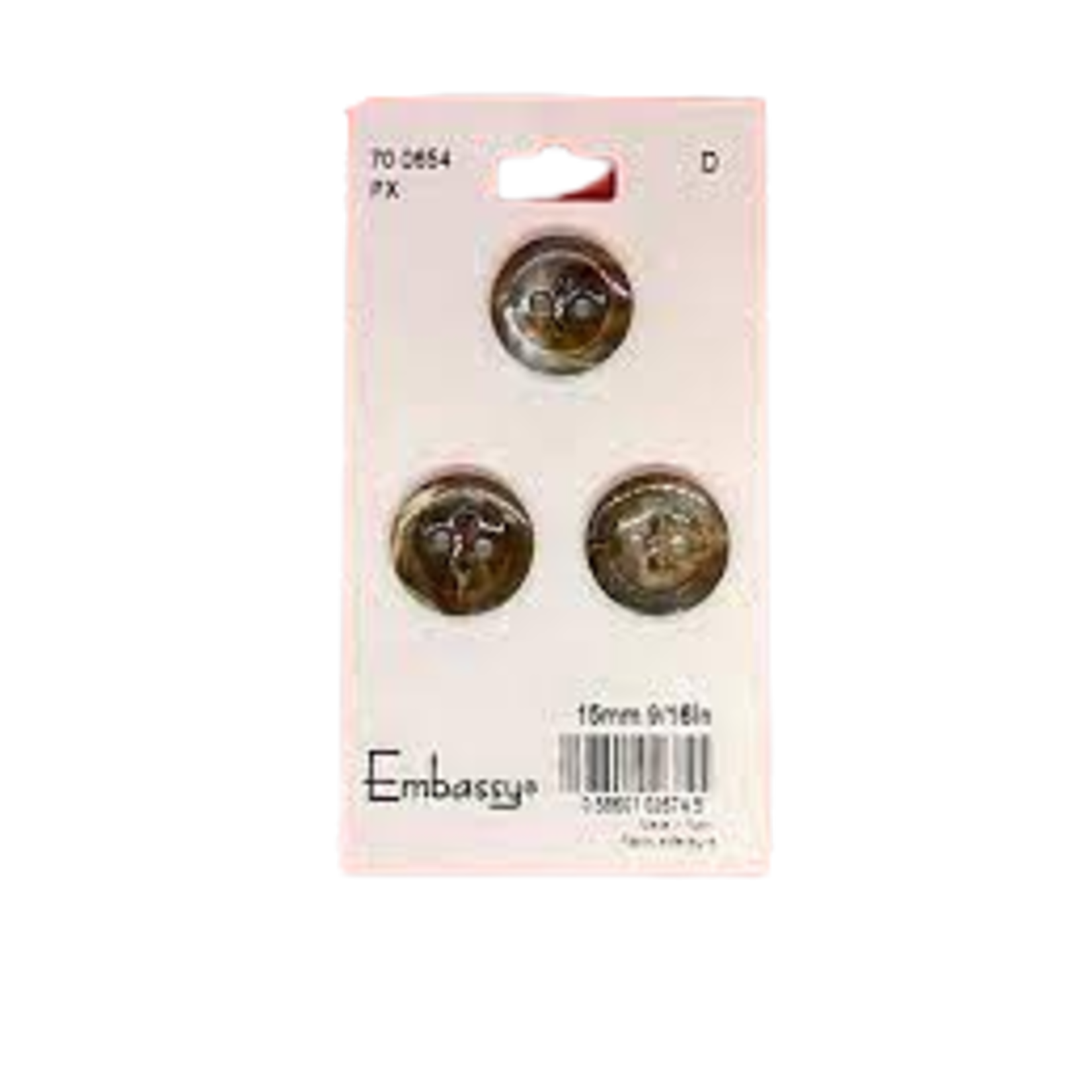 15MM MARBLE BUTTONS - 4 HOLES - 3PK