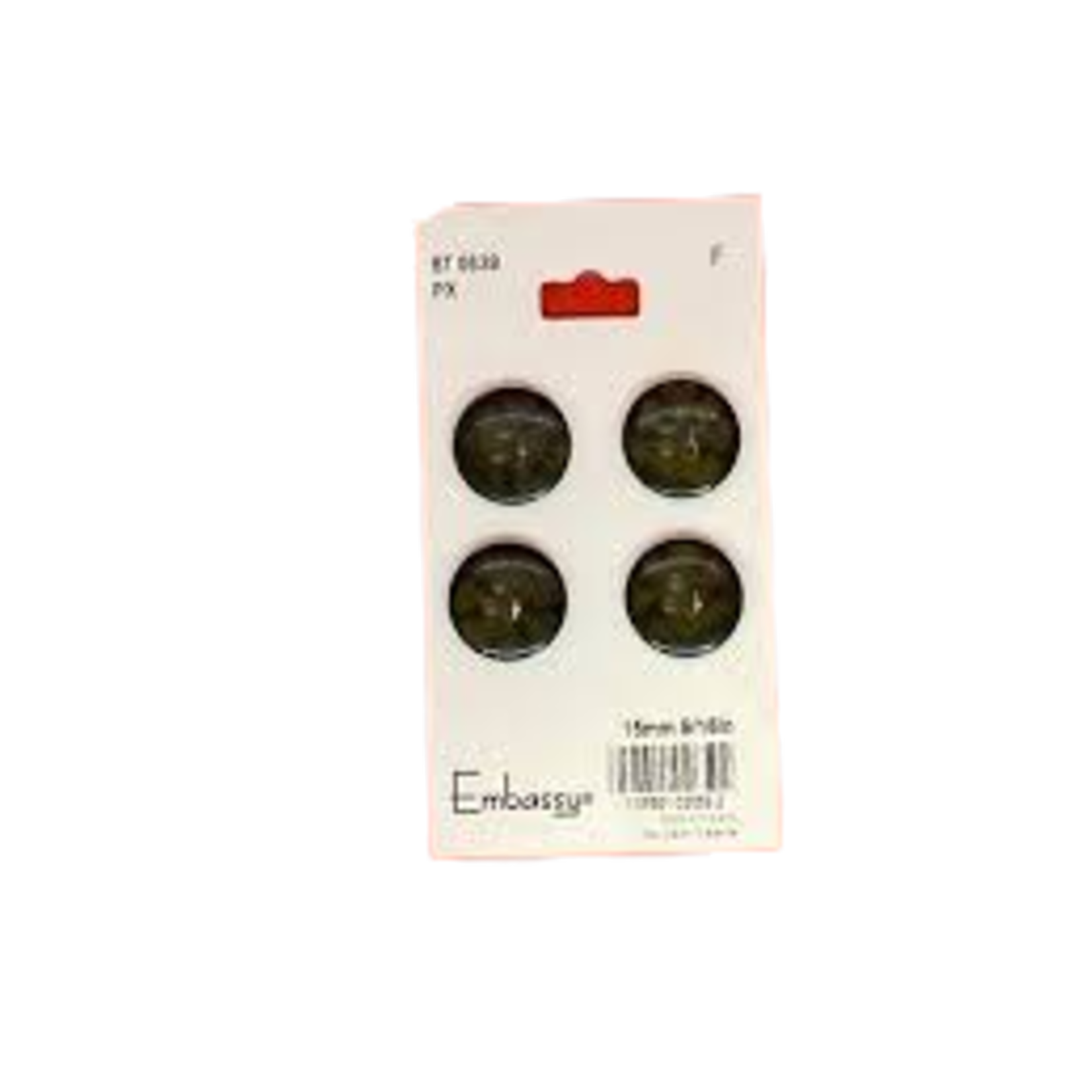 15MM MARBLED GREEN BUTTONS - 4 HOLES - 4PK
