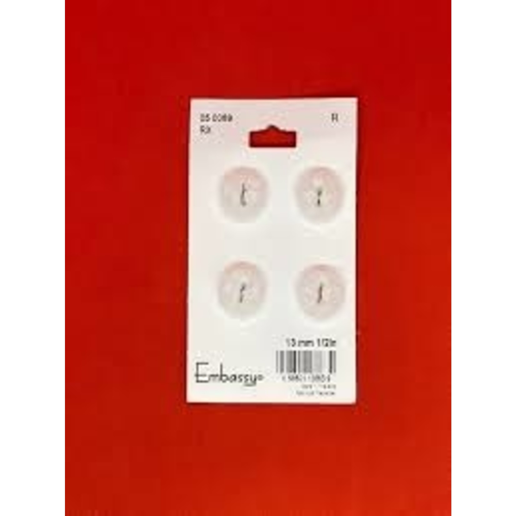 13MM WHITE BUTTONS - 2 HOLES - 4PK