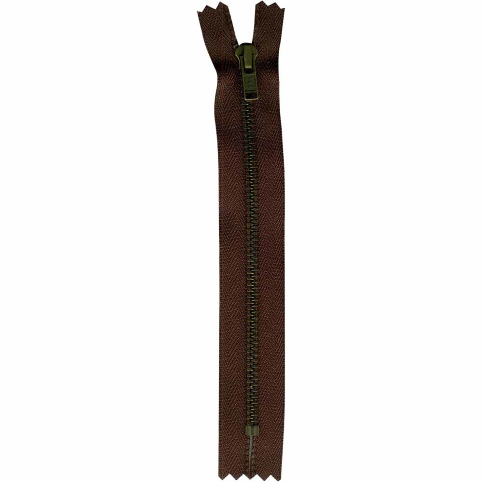 18CM CLOSED END ZIPPER - BROWN