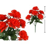 CARNATIONS WITH BABY BREATH - RED