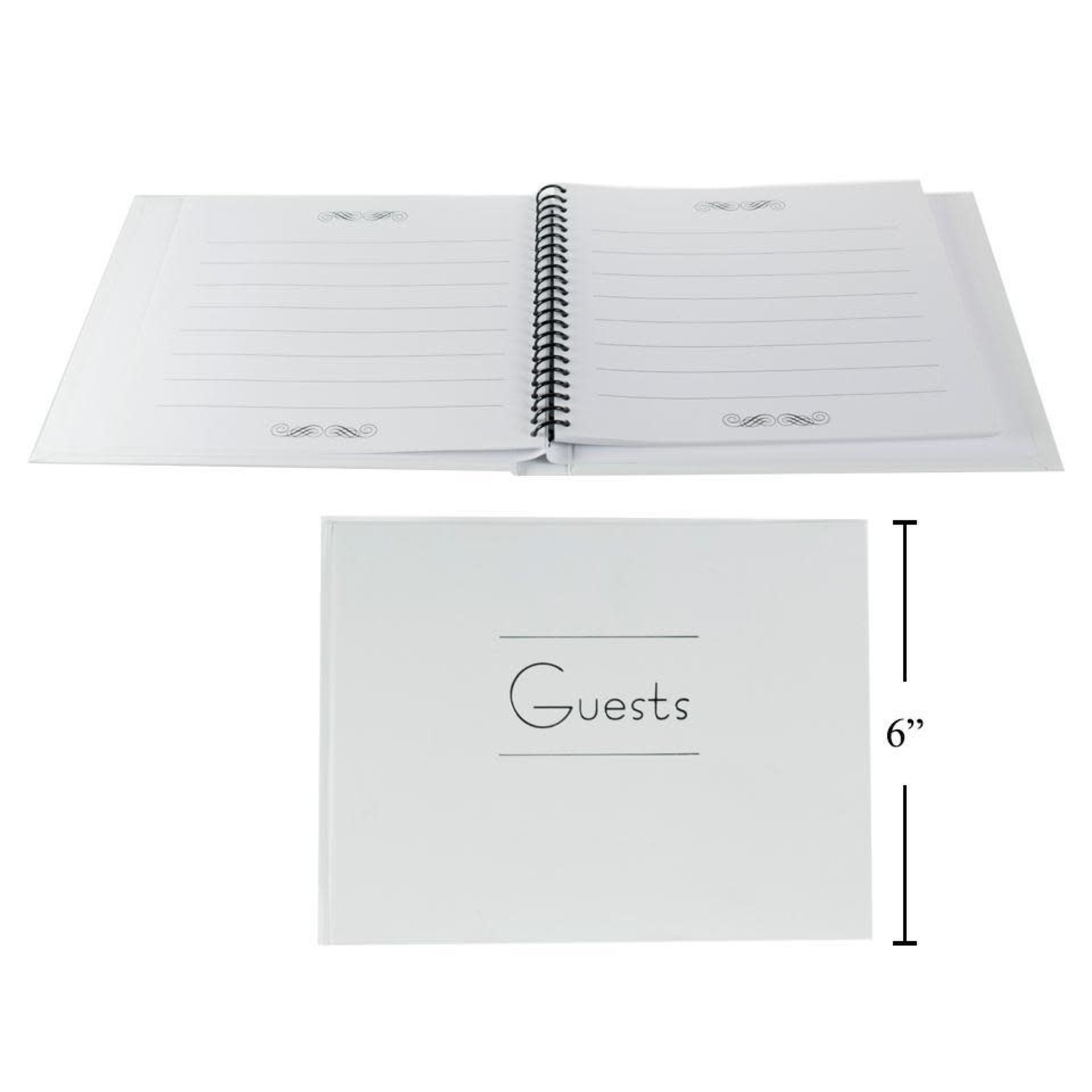 7.5IN X 5-7/8IN WEDDING GUEST BOOK, HARD COVER, WHITE