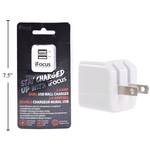 DUAL PORT USB WALL CHARGER, 5V/2.4A, WHITE