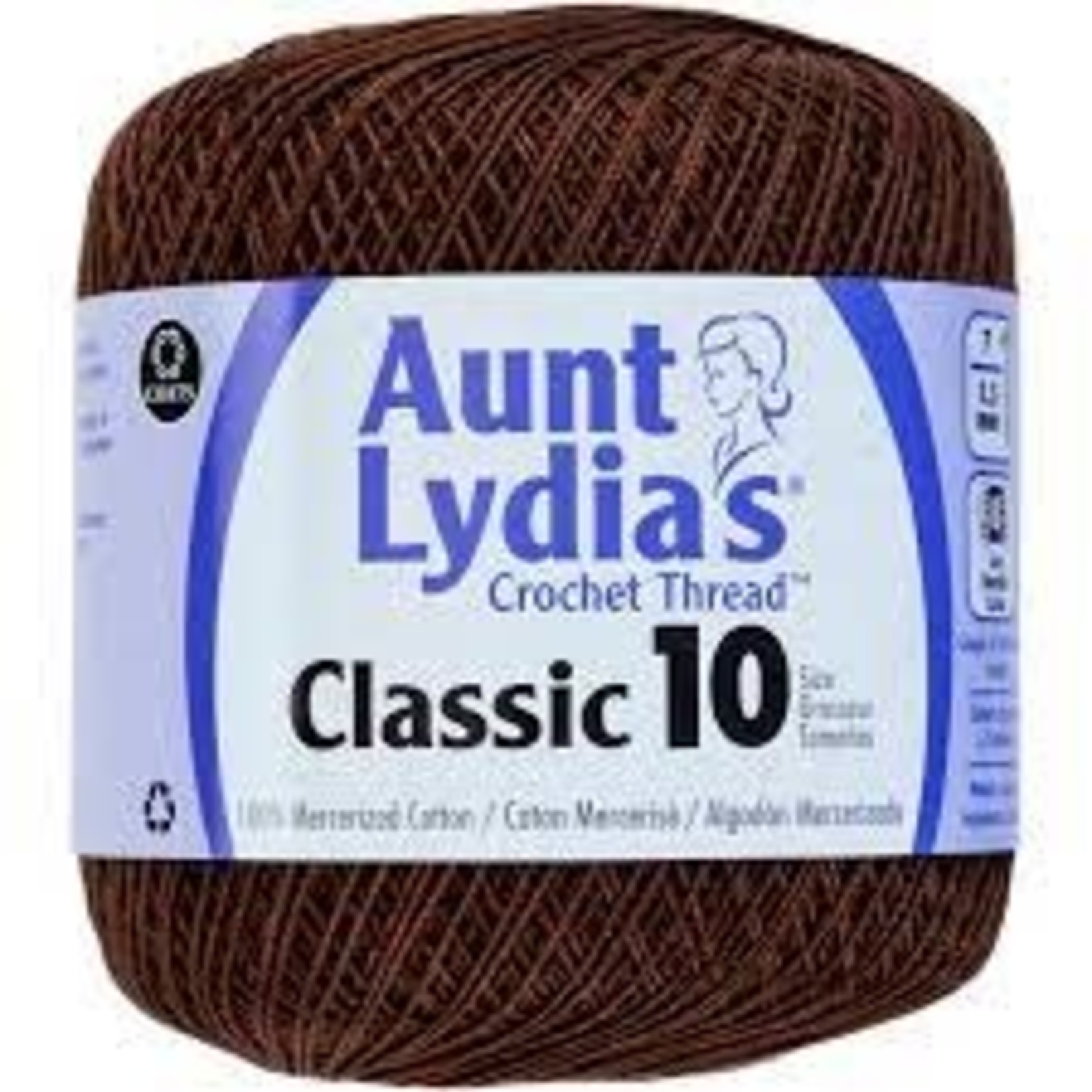 AUNT LYDIA'S CLASSIC 10 CROCHET THREAD - FUDGE BROWN