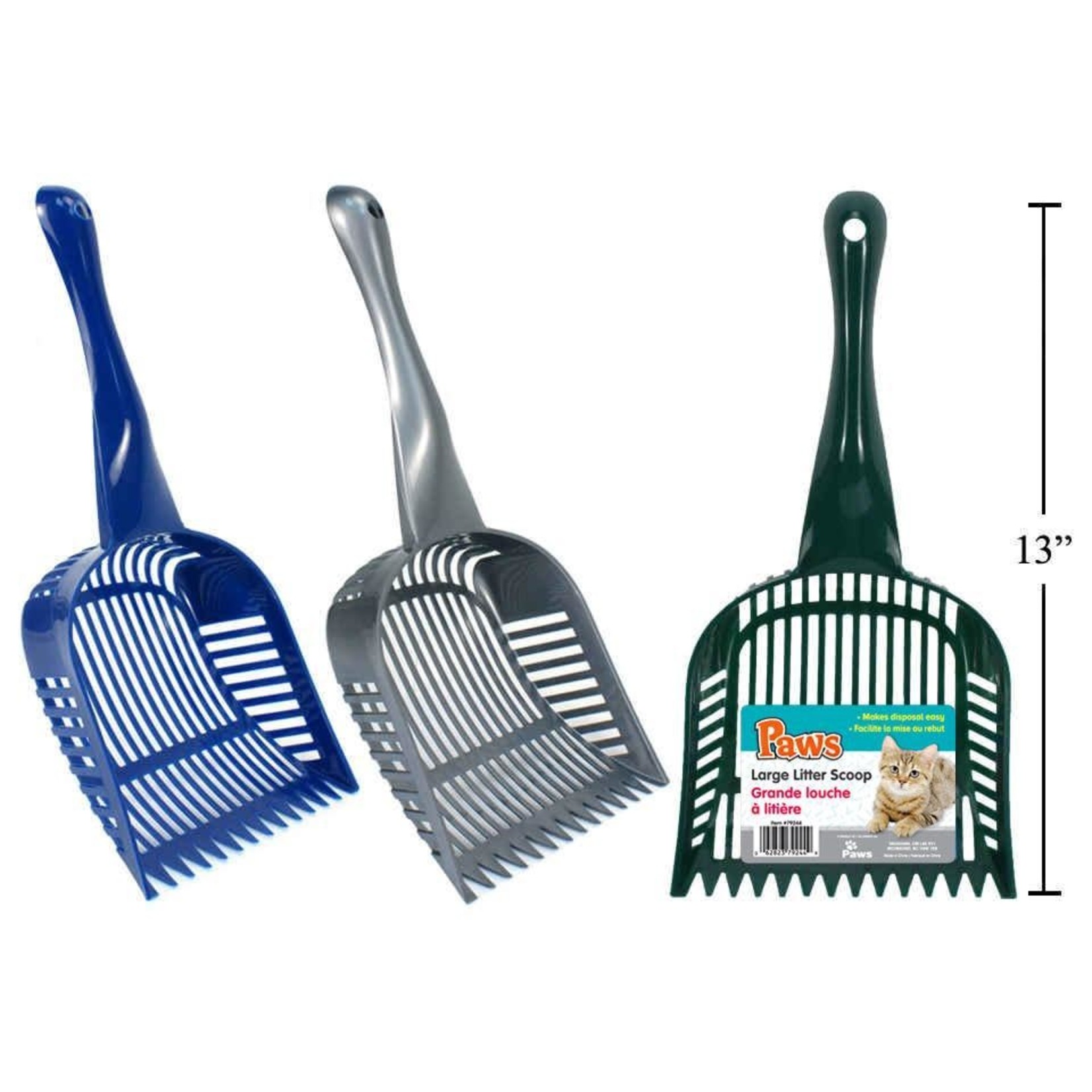 PAWS LARGE LITTER SCOOP - 13'' X .25'' X 1.5''
