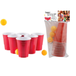 RED CUP BEER PONG GAME 12 CUPS 16 OZ EACH + 3 PONG BALLS