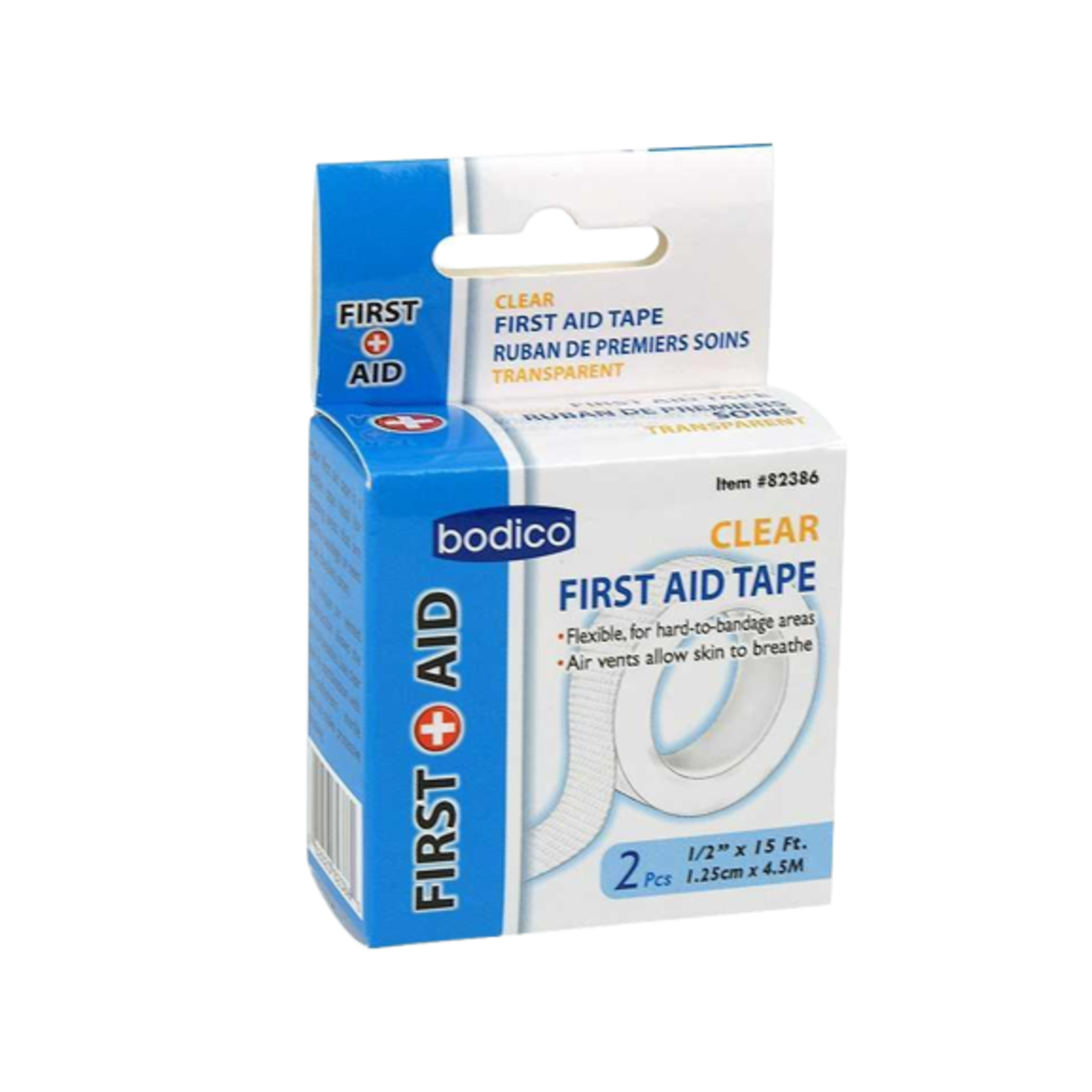 BODICO* CLEAR FIRST AID TAPE - 2 PCS 1/2'' X 15 FT