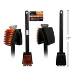 BBQ 17'' NYLON BRISTLE 3-IN-1 GRILL BRUSH