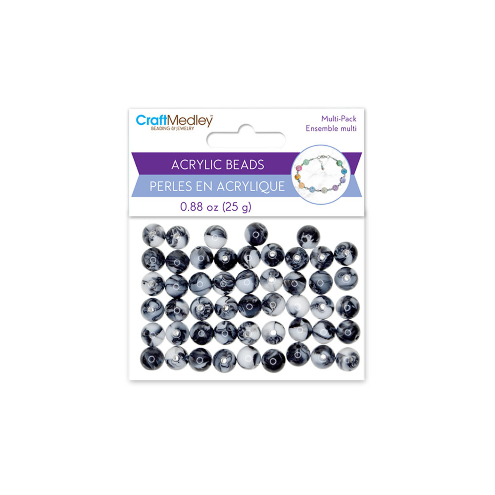 10MM ROUND MULTI-PACKS 25G  B) MARBLE CLASSIC