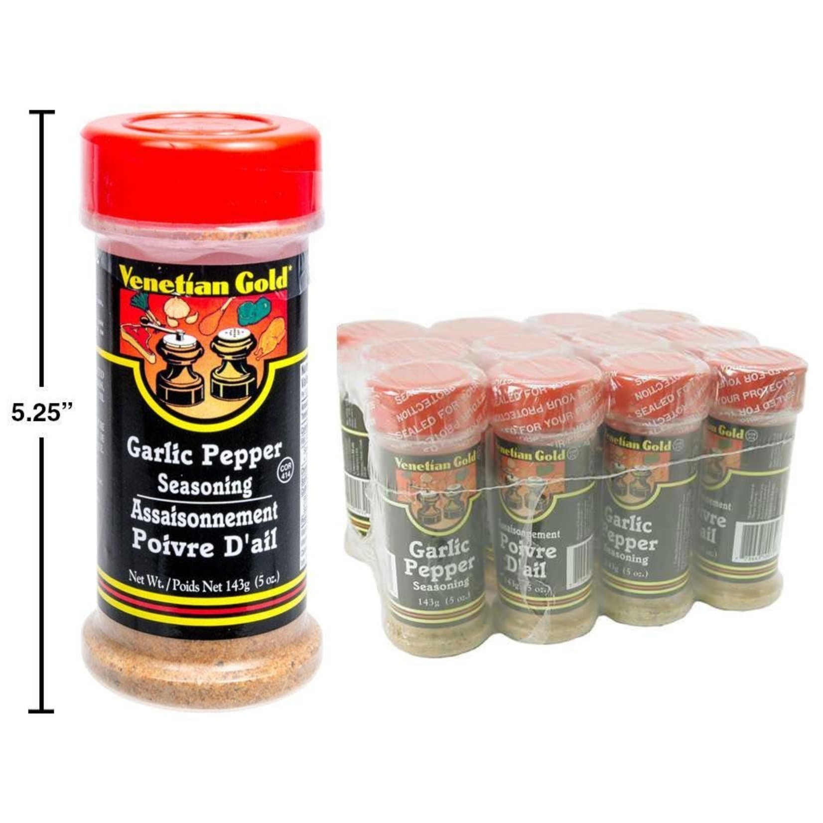 VENETIAN GOLD SPICES - GARLIC PEPPER SEASONING 143 G.