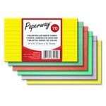 COLOR RULED INDEX CARDS 3'' X 5'' 70 PCS