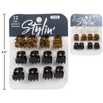 STYLIN MINI HAIR CLIPS - 12 PCS