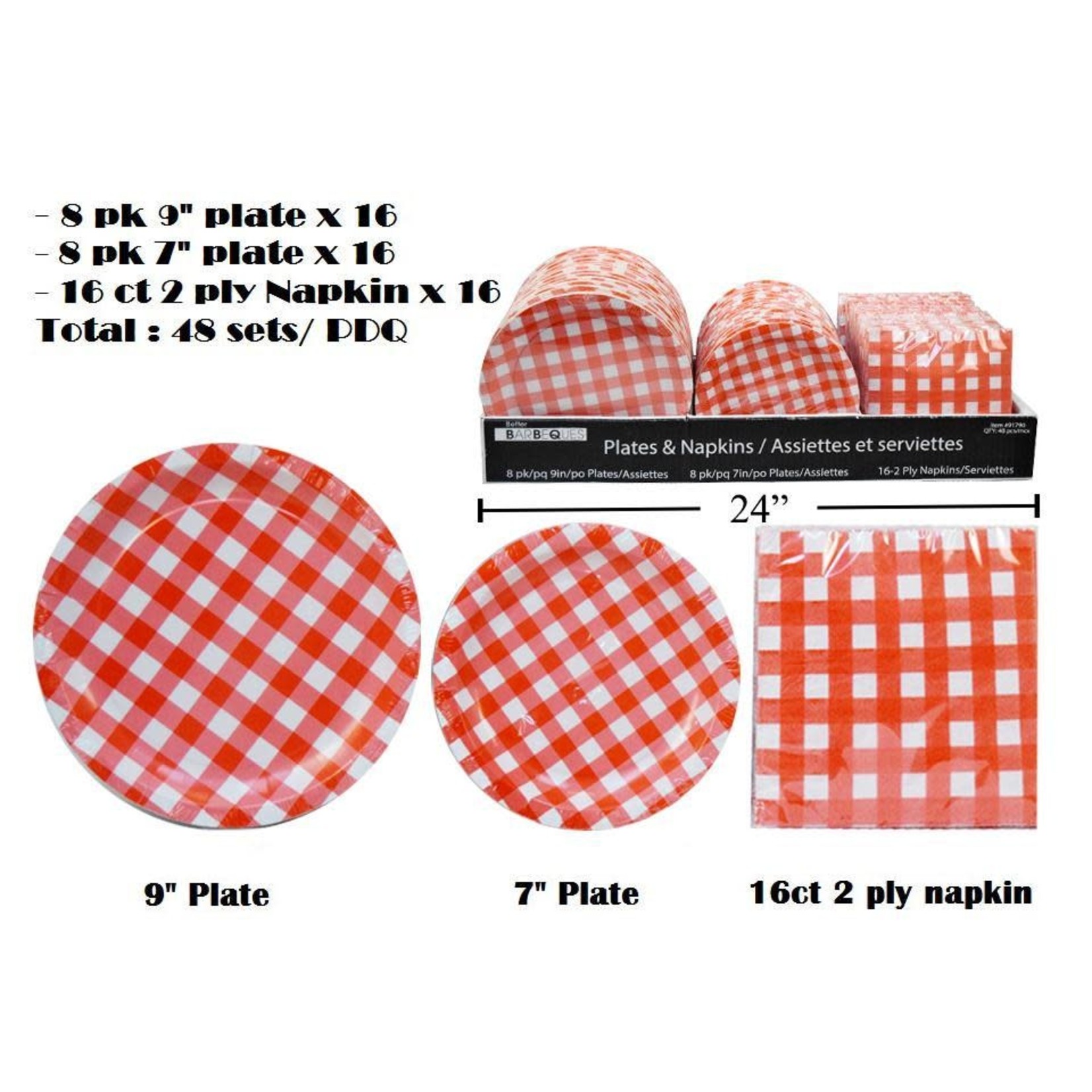 RED GINGHAM PLATES