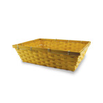 BASKET TRAY: 14.6IN X 10.6IN X 4.3IN LRG BAMBOO AUTUMN GOLD TINT