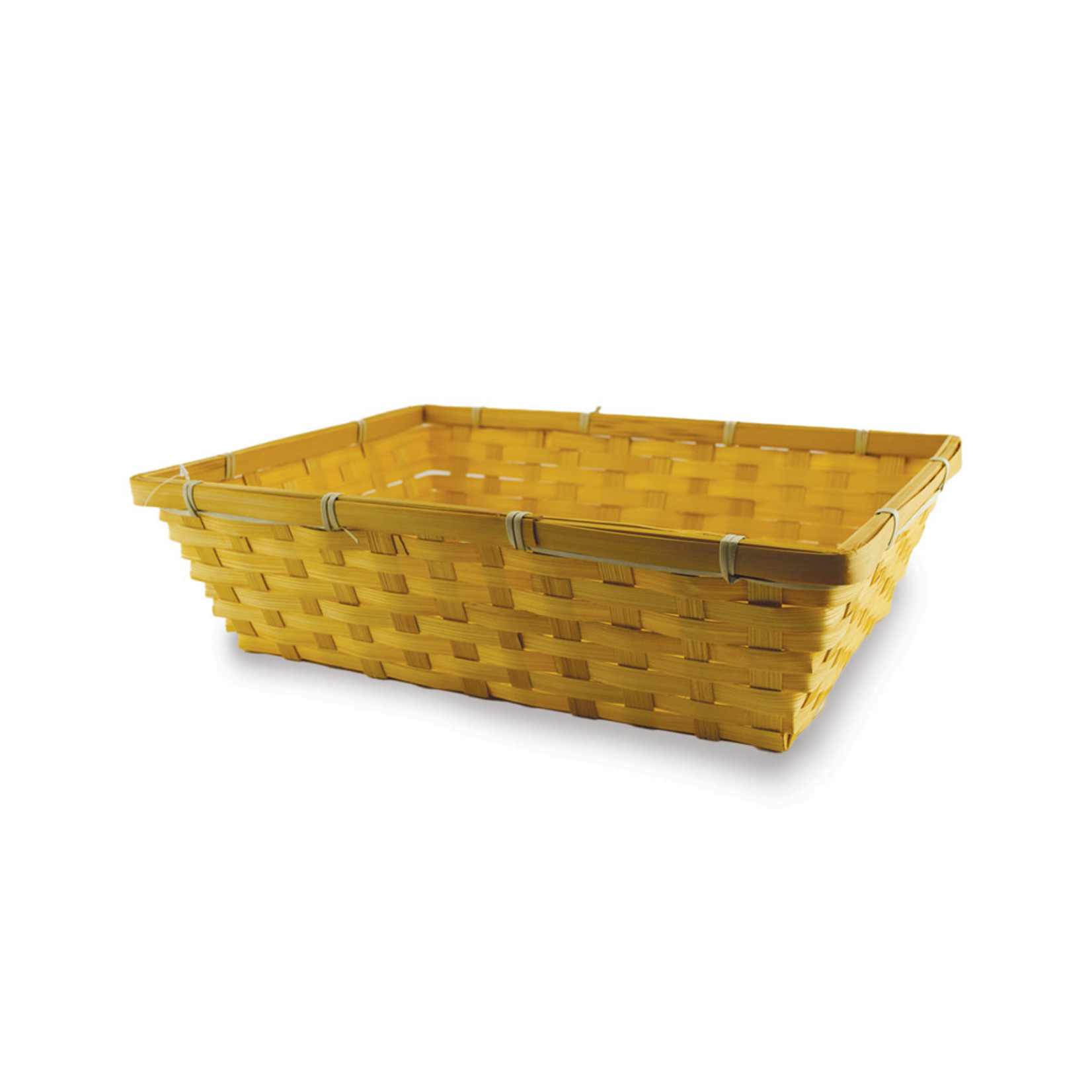 BASKET TRAY: 14.6IN X 10.6IN X 4.3IN LRG BAMBOO AUTUMN GOLD TINT