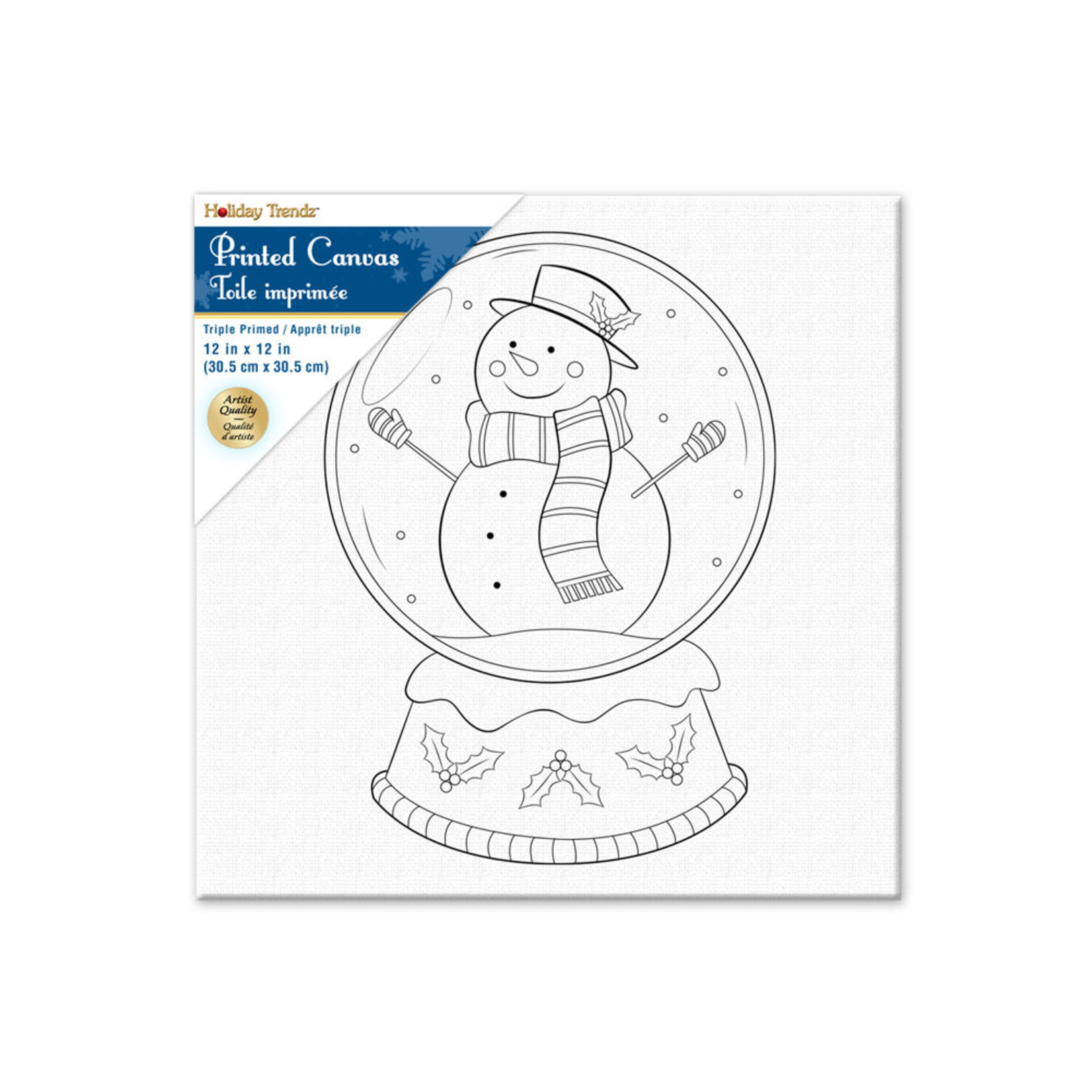 12INX12IN STRETCH ARTIST PRINTED BACK-STAPLED B) SNOWMAN