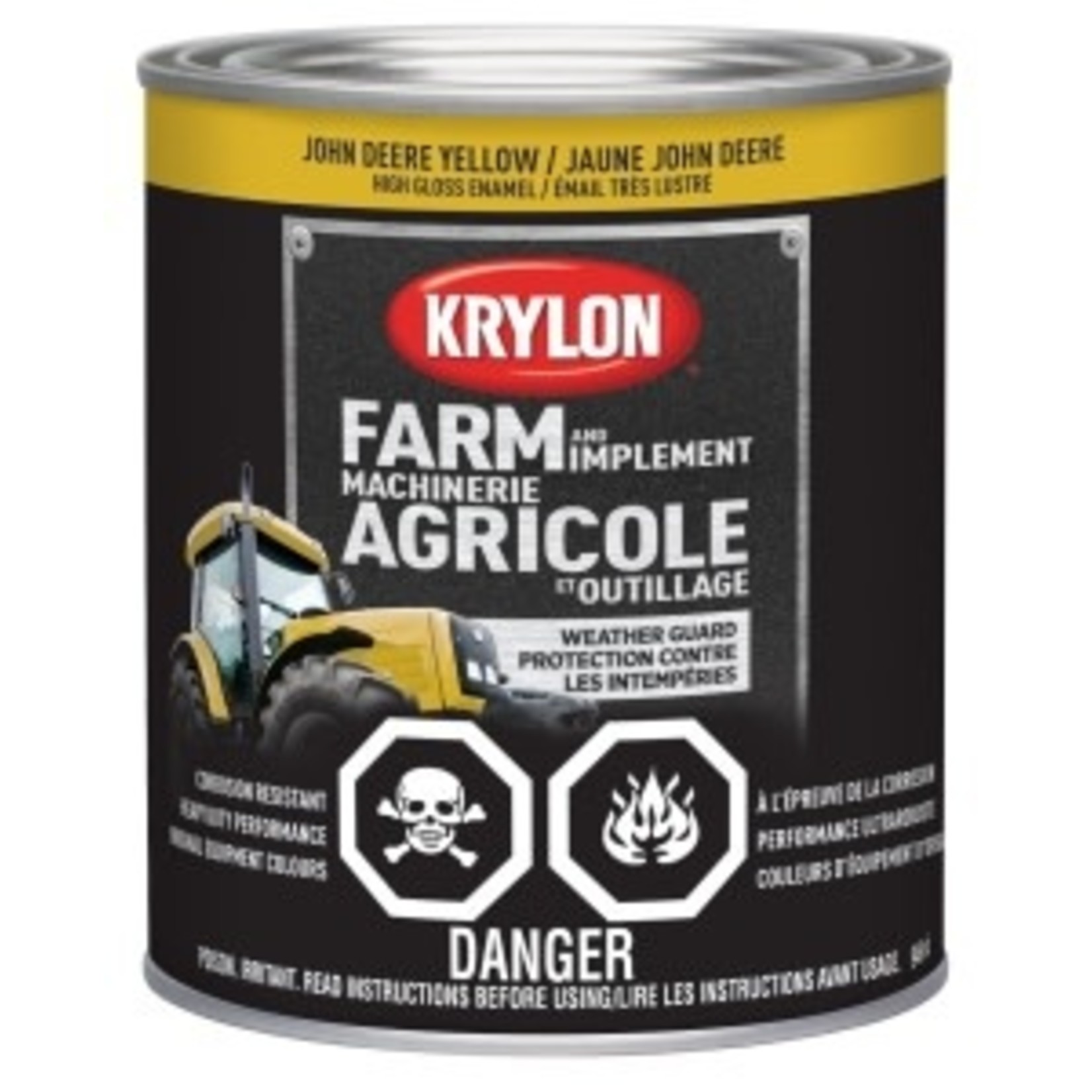 KRYLON 2025 FARM AND IMPLEMENT PAINT, JOHN DEERE YELLOW, QUART North