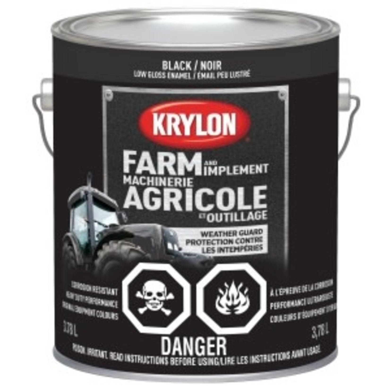 KRYLON 1965 FARM AND IMPLEMENT PAINT, LOW GLOSS, BLACK, GALLON North