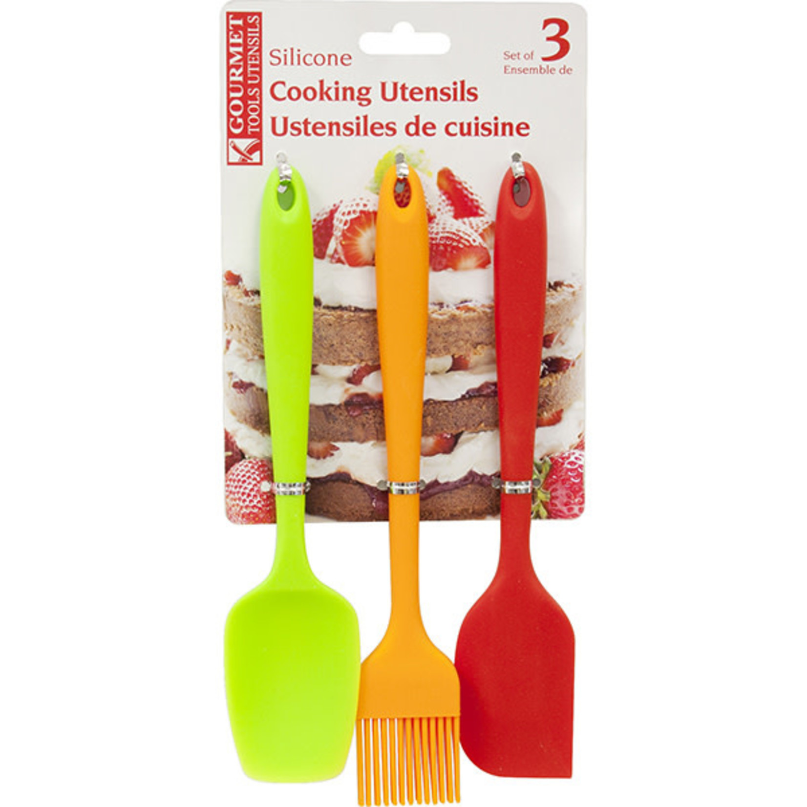 SILICONE COOKING UTENSILS - PK 3