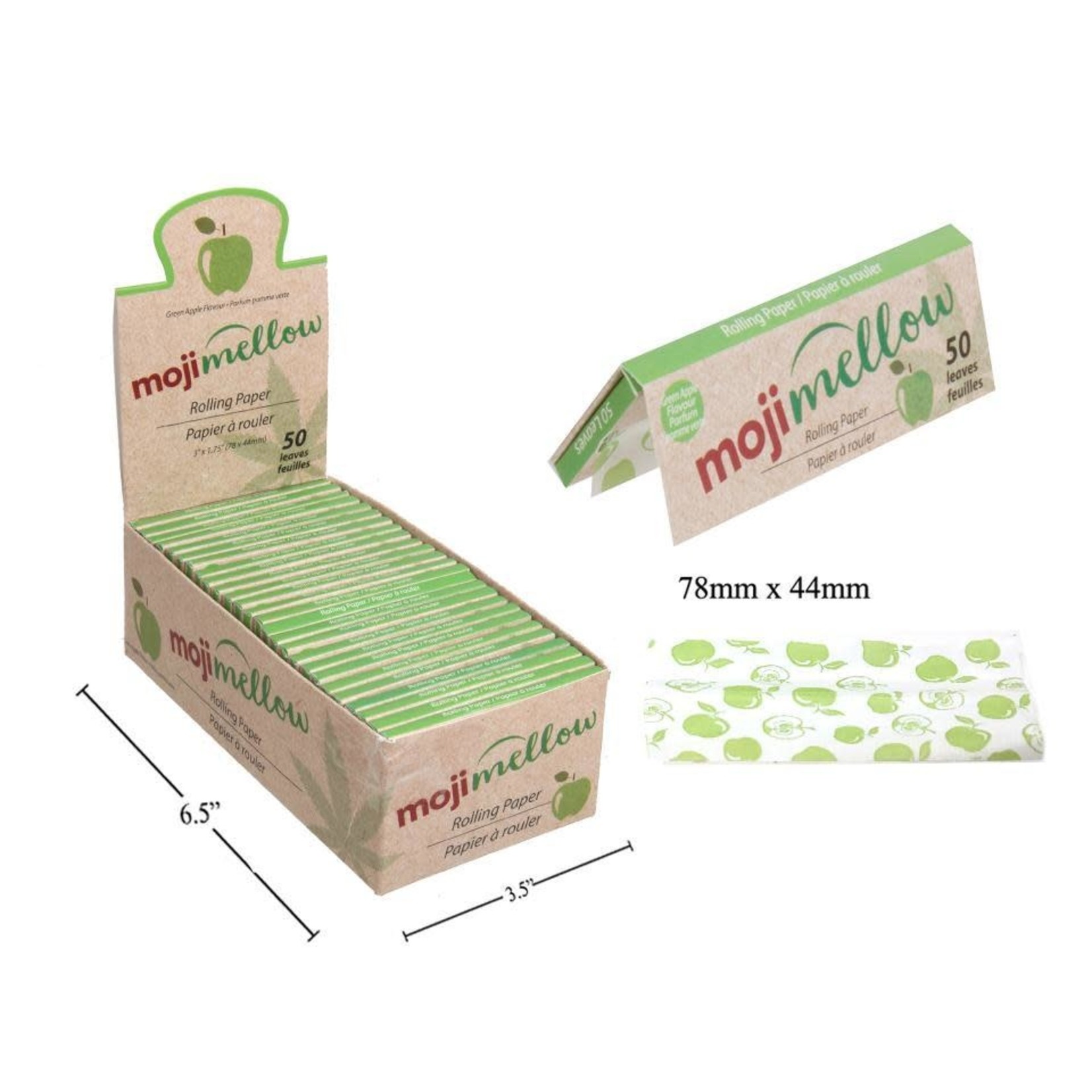 MOJI MELLOW 50-PC ROLLING PAPER, APPLE,BOOKLET