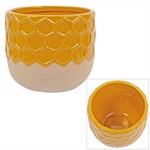 HONEYCOMB CERAMIC PLANTER - 5.65"D