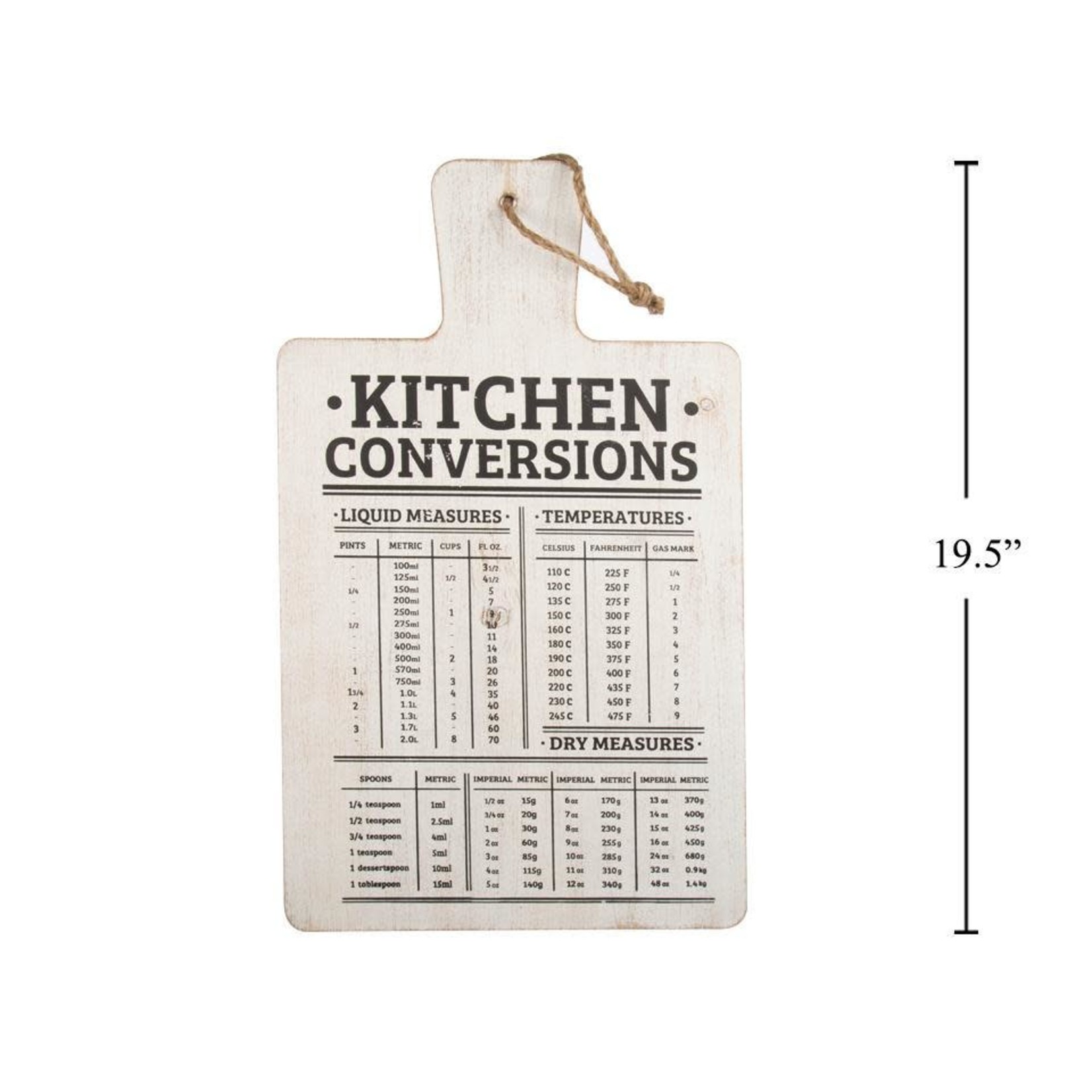 KITCHEN CONVERSIONS HANGING SIGN, MDF, - 19.5'' X 11.25''