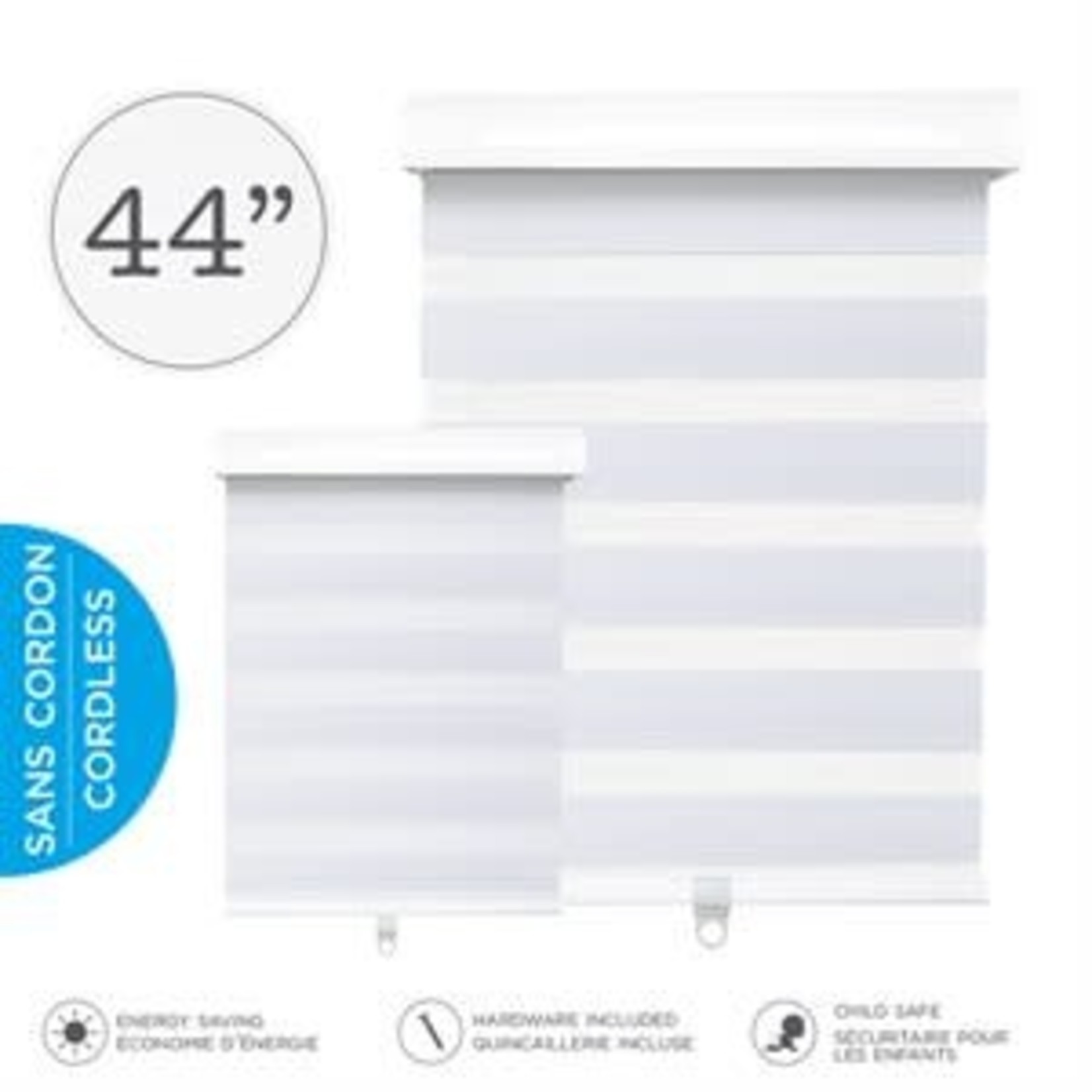 HAUZ CORDLESS SHADES,   WHITE 44''X84''