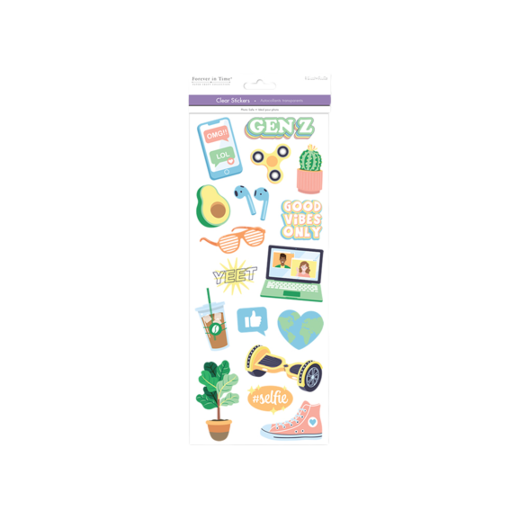 PAPER CRAFT STICKER: 5"X12" CLASSIC THEMES 'CLEAR' PHOTO SAFE 12) GENERATION Z