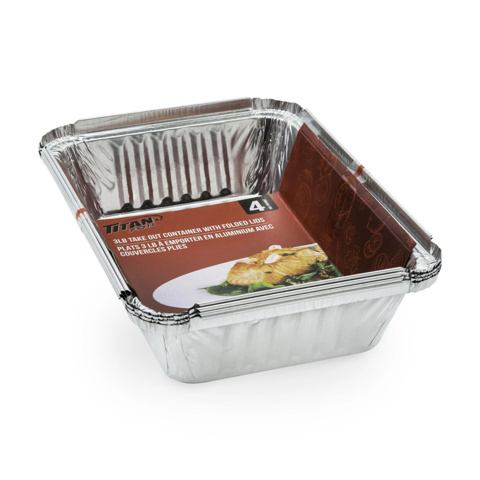 3 LB TAKE OUT CONTAINER/FOLDED LIDS 4/PK - SINGLE