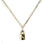 Gold Lock Chain Necklace 3pcs/$2ea