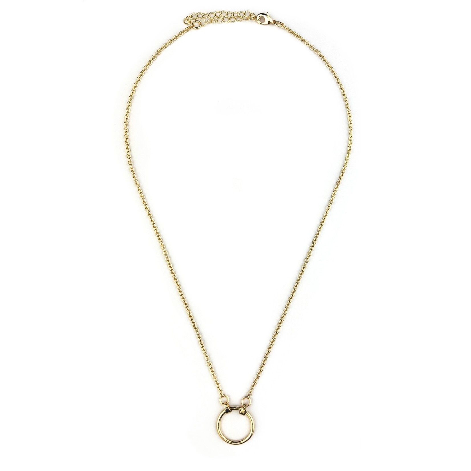 Dainty Gold Chain Necklace with Circle Pendant 1pc/$6ea *3pcs/$4.50ea *6pcs/$3ea