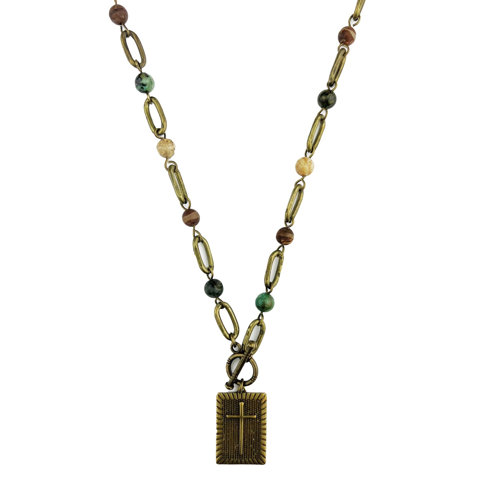 Short Toggle Cross Pendant Necklace
