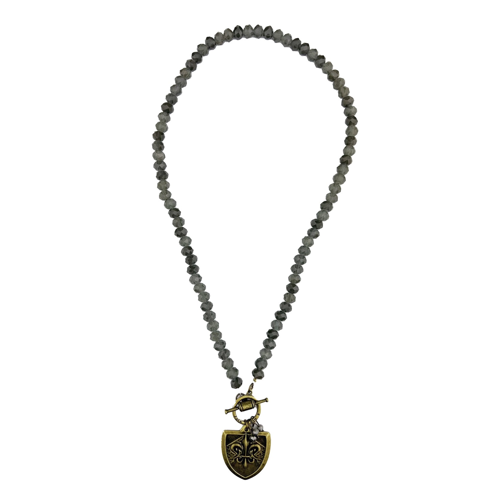 Short Necklace with Fleur De Lis Pendant