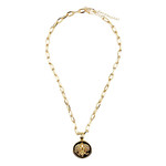 Gold Fleur De Lis Coin Necklace 1pc/$7ea *3pcs/$5.25ea *6pcs/$3.50ea