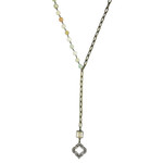 Chain & Beads Necklace with Rhinestone Pendant