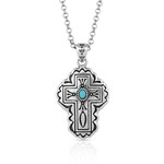 Montana Silversmiths Montana Silversmiths NC5038 Turquoise Silver Cross Necklace