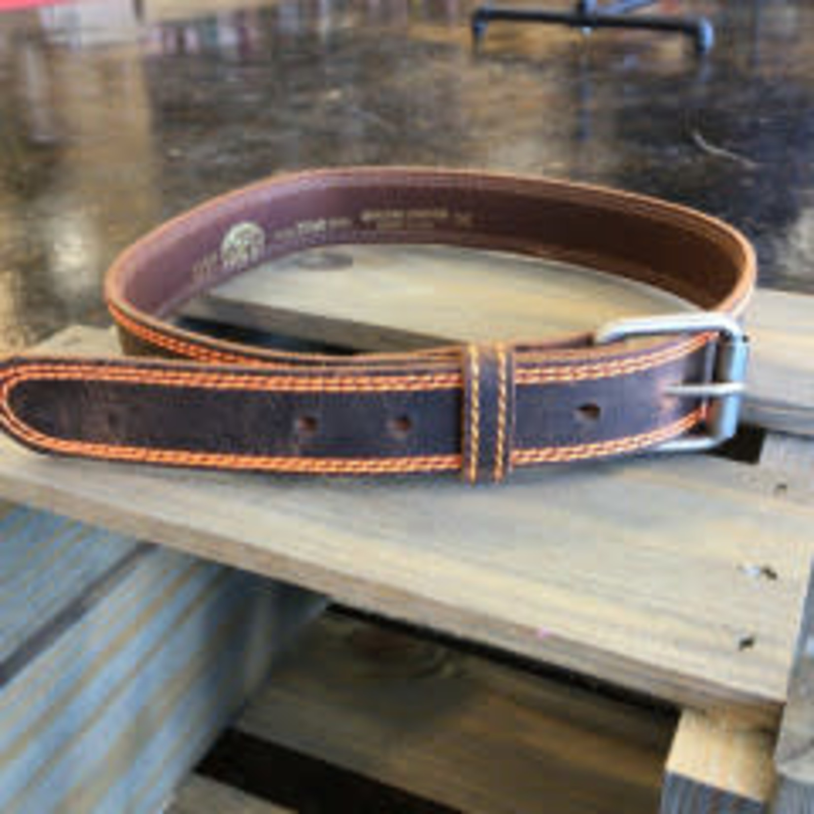 M&F M&F 3D Belt 1197 1 1/4" BROWN DIST W/BRIGHT ORANGE