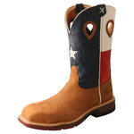 Twisted X Twisted X MXBN004 Men's 12'' Western Work Boot- Light Brown & Texas Flag Nano Toe