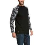 Ariat Ariat 10027893 Men's FR Baseball T-Shirt Black Digi Camo Print