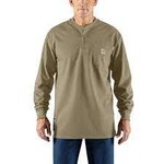 Carhartt Carhartt 100237-250 Men's FR Force Cotton Long Sleeve Henley Khaki