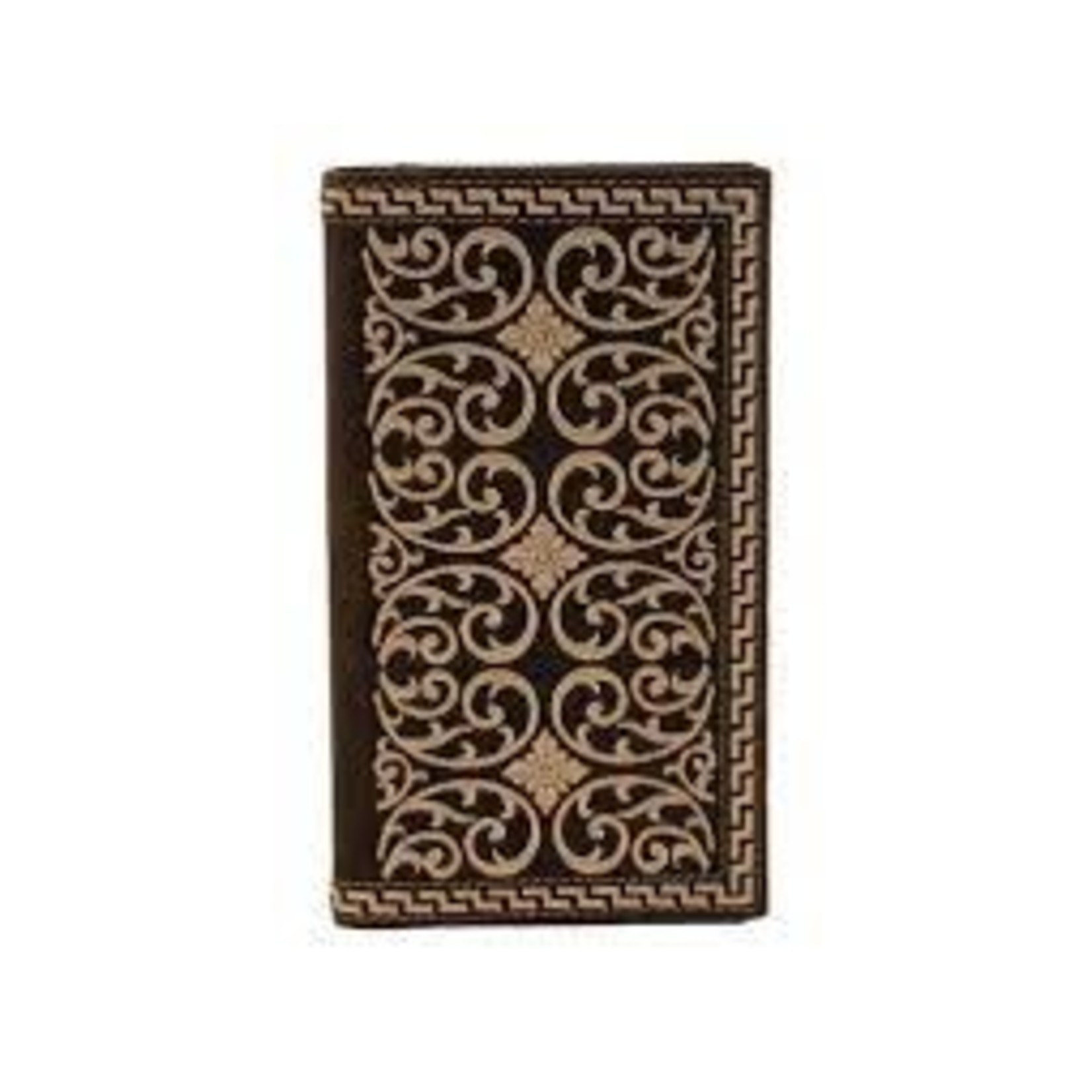 M&F M&F N500024002 Men's Nocona Brown/ Cream embroidered Rodeo Wallet