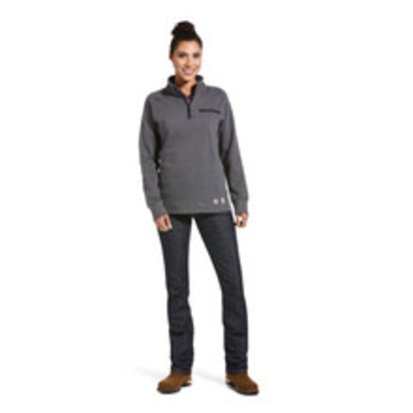 Ariat Ariat 10032841 WMS FR REV 1/4 ZIP TOP CHARCOAL HEATHER