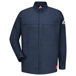 Bulwark Bulwark QS22DB Bulwark FR Men's iQ Series Comfort Woven Concealed Pocket Shirt Dark Blue