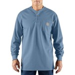 Carhartt Carhartt 100237-465 Men's FR Force Cotton Long Sleeve Henley Medium Blue