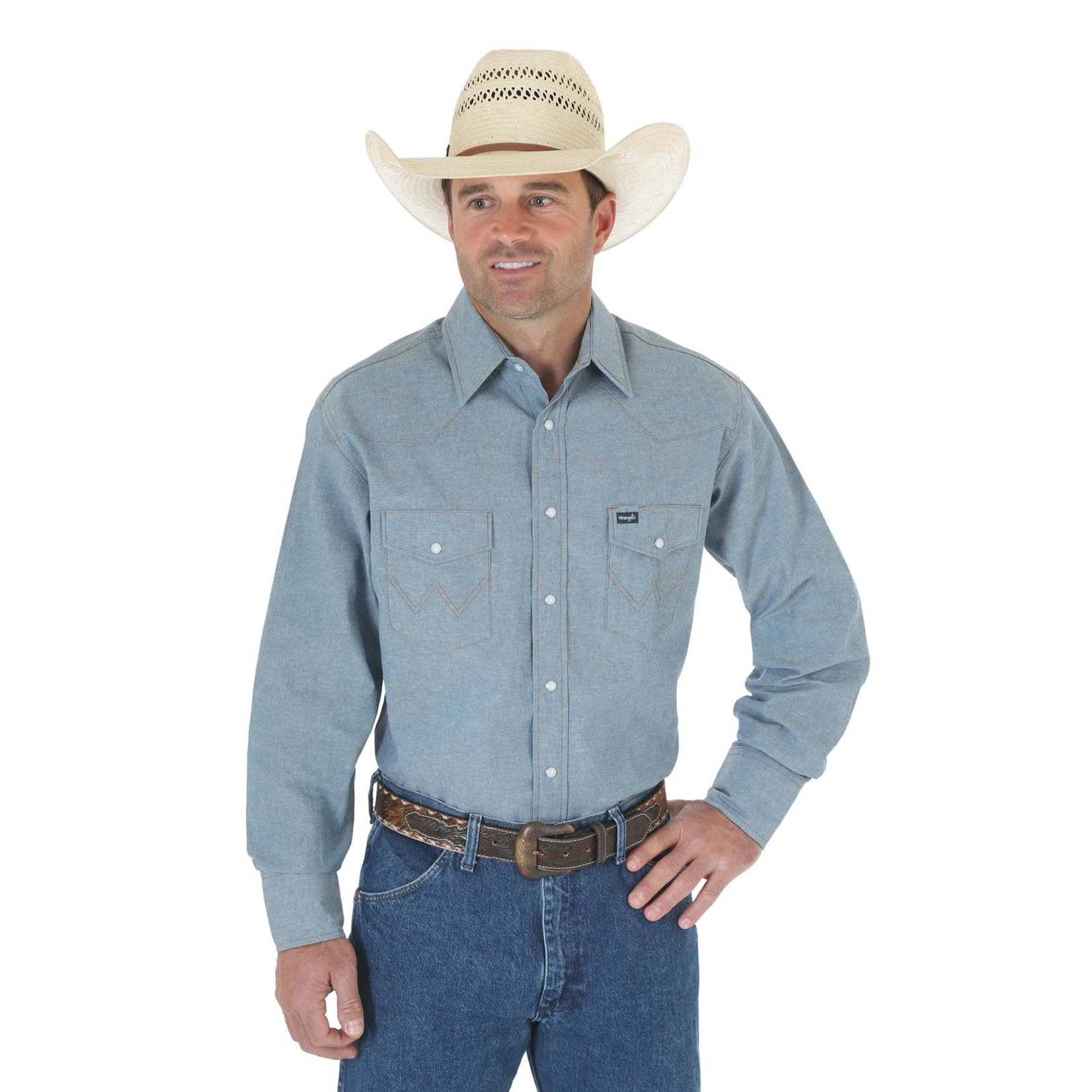 Wrangler Wrangler MS70919 Men's Authentic Cowboy Cut Work Shirt - Bluboots