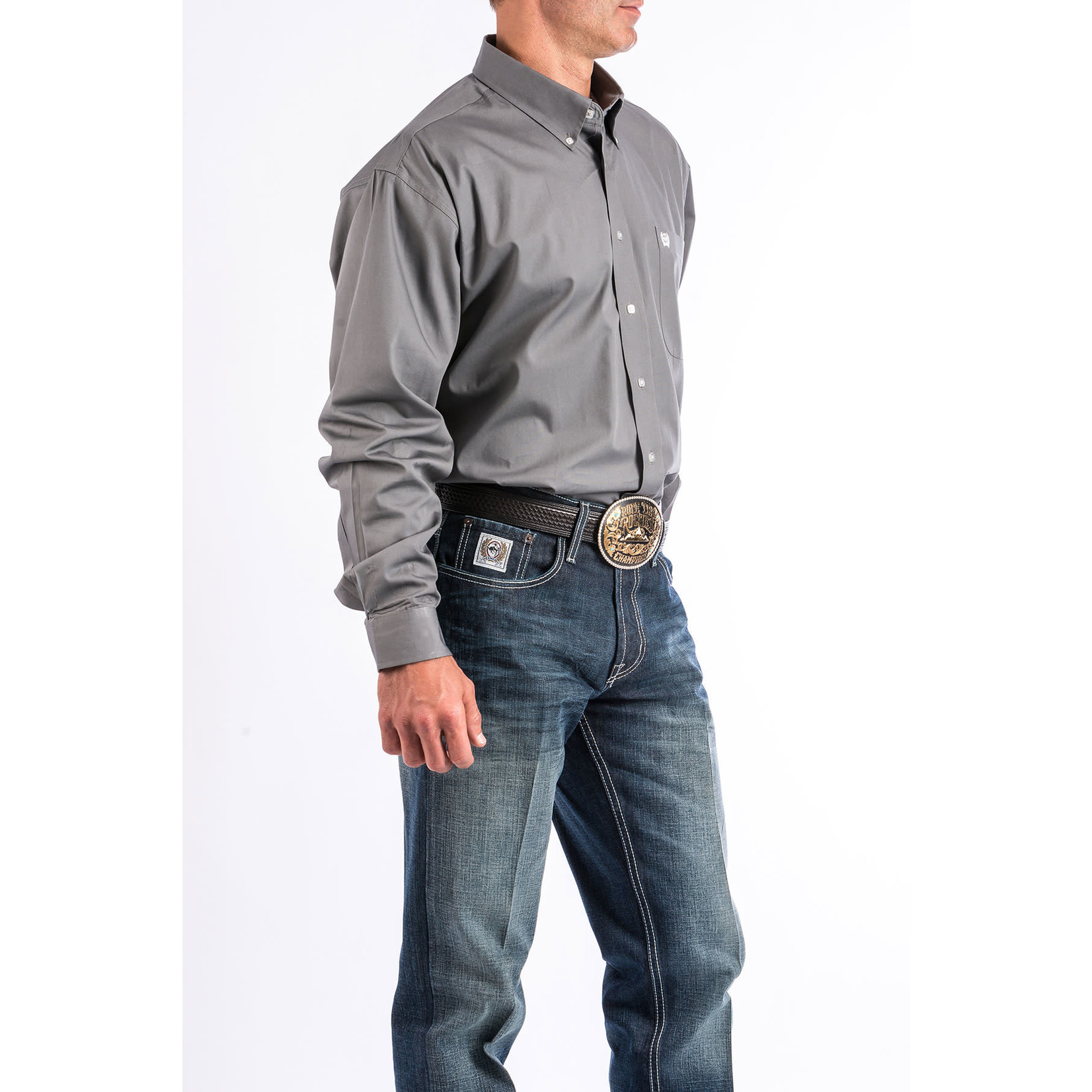 Cinch Cinch MTW1104238 Men's Long Sleeve Solid Grey